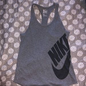 Gray Nike logo racer back tank